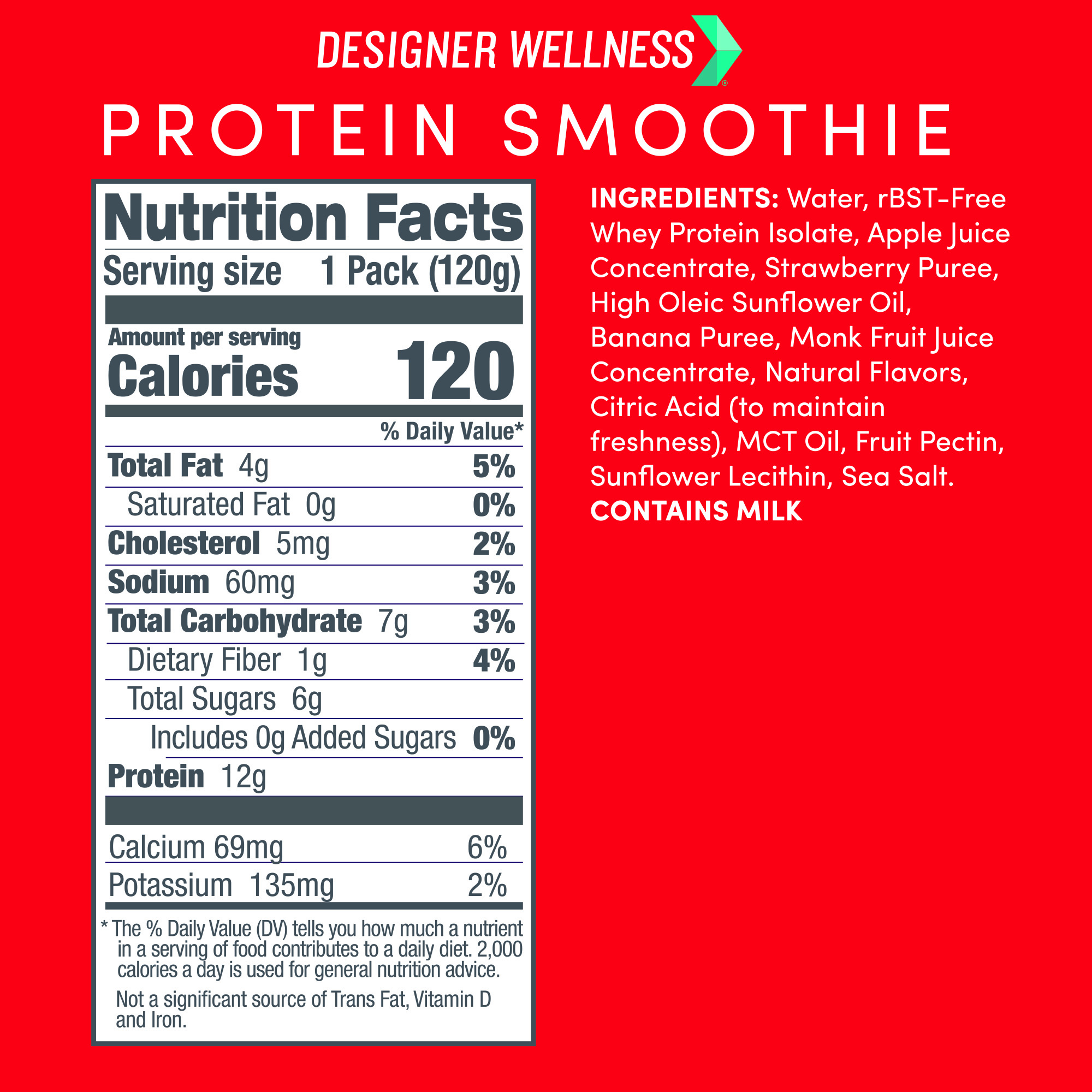Designer Wellness: Photo of Designer Wellness Protein Smoothie - Strawberry Banana - Designer Wellness (uploaded by company)