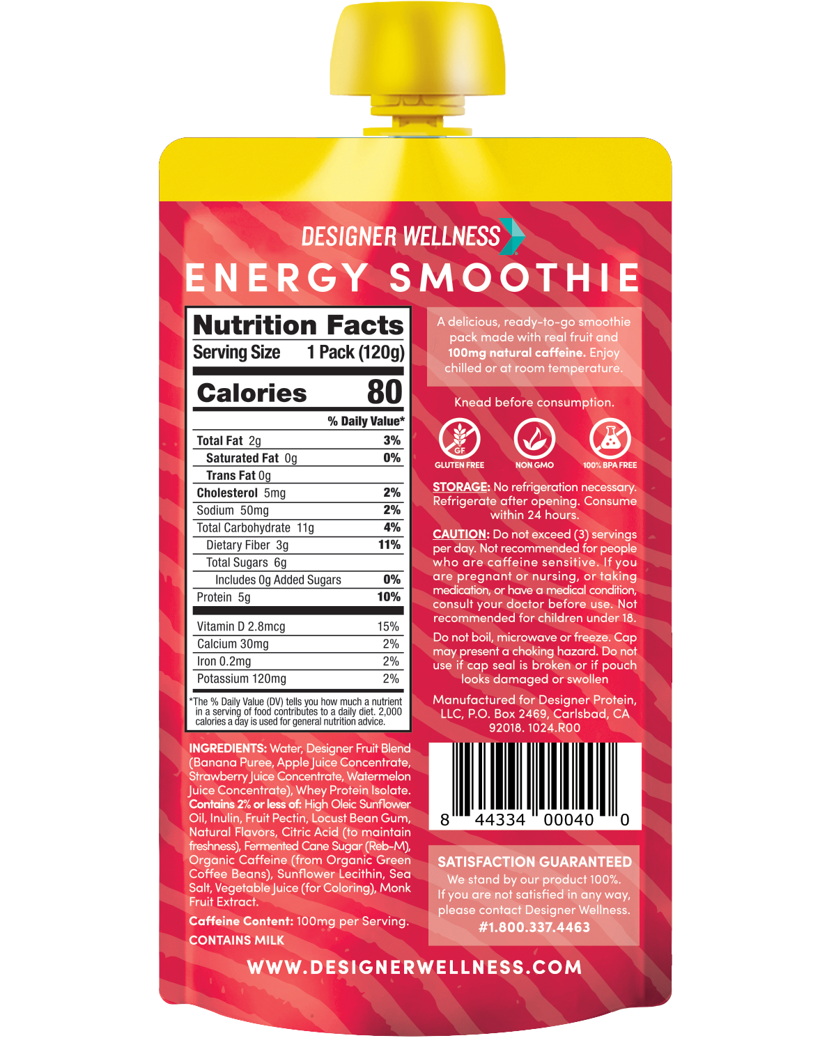 Designer Wellness: Photo of Designer Wellness Energy Smoothie - Strawberry Watermelon - Designer Wellness (uploaded by company)
