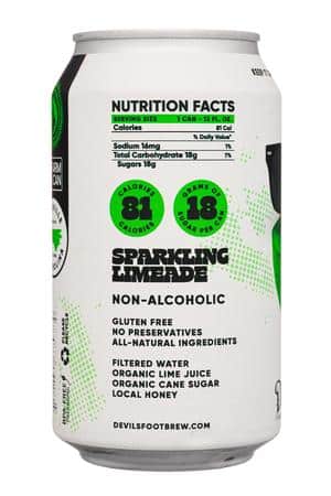 Devil's Foot Beverage Company: DevilsFoot-12oz-2023-SparklingLimeade-Facts