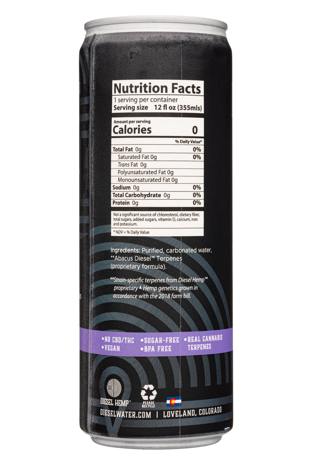 Diesel Water: DieselWater-12oz-2021-TerpInfused-AbacusDiesel-Facts