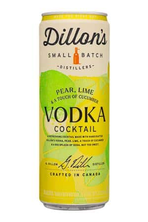 Dillon's Small Batch Distillers: Dillons-12oz-2025-VodkaCocktail-PearLime