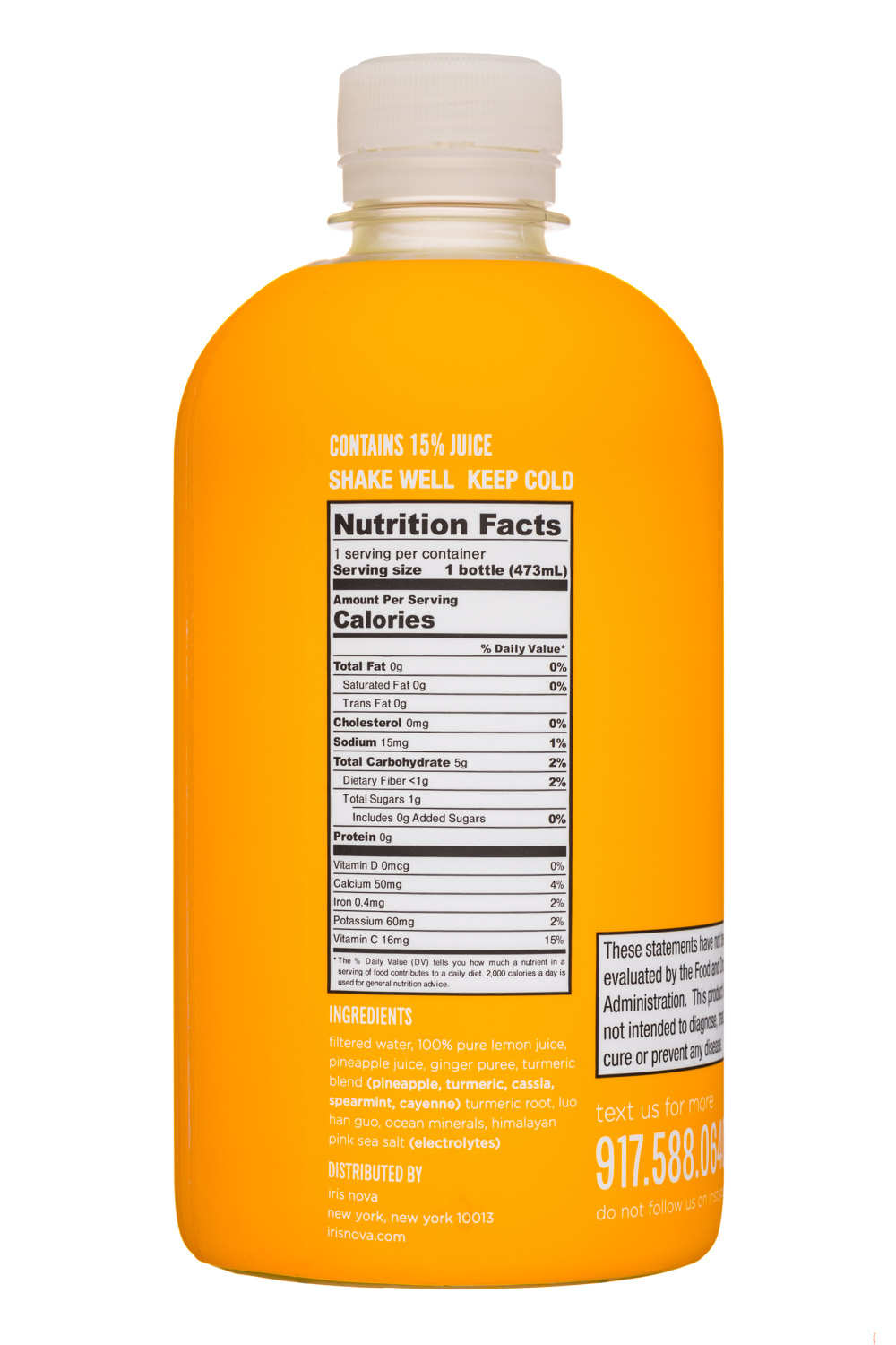 DIRTY LEMON: DirtyLemon-16oz-Turmeric-Facts