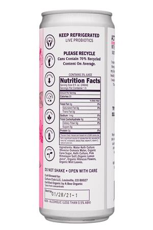 Doctor D's : DoctorDs-12oz-2020-SparklingProbiotic-HibiscusCooler-Facts