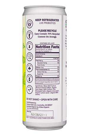 Doctor D's : DoctorDs-12oz-2020-SparklingProbiotic-LimeMintMojito-Facts