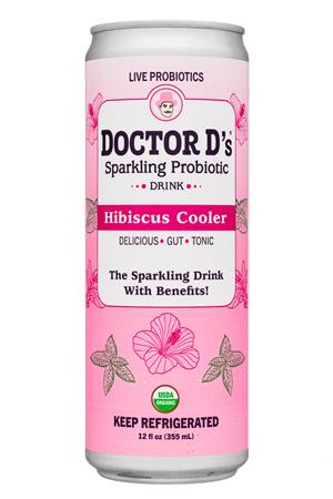 Doctor D's : DoctorDs-12oz-2020-SparklingProbiotic-HibiscusCooler-Front