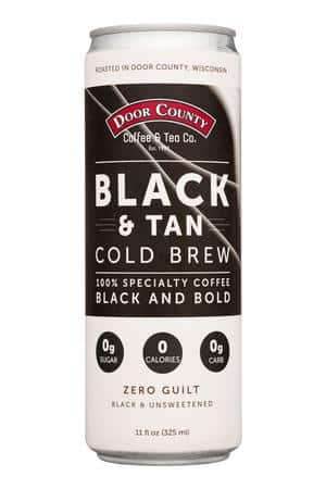 Door County Coffee & Tea Co.: DoorCountry-11oz-2022-ColdBrew-BlackTan-Front