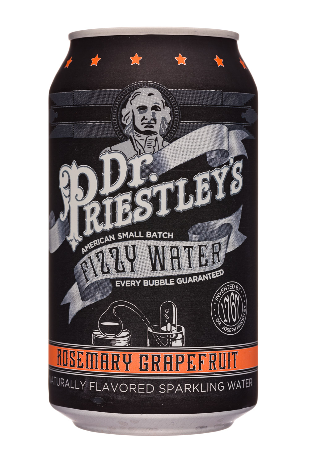 Dr. Priestley's Fizzy Water: DrPriestleys-12oz-FizzyWater-RosemaryGrapefruit-Front