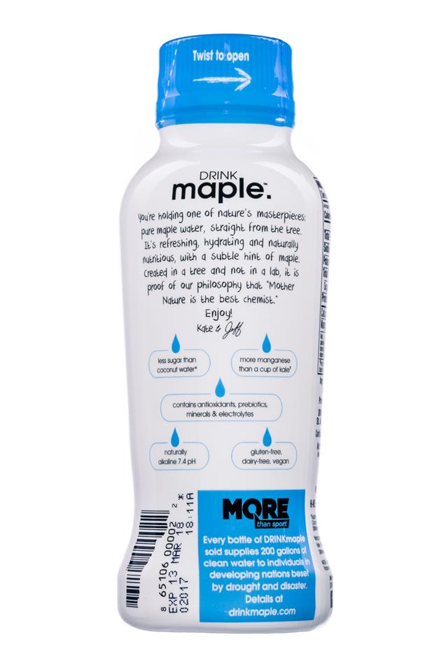 Drink Maple: DrinkMaple-MapleWater-12oz-Facts