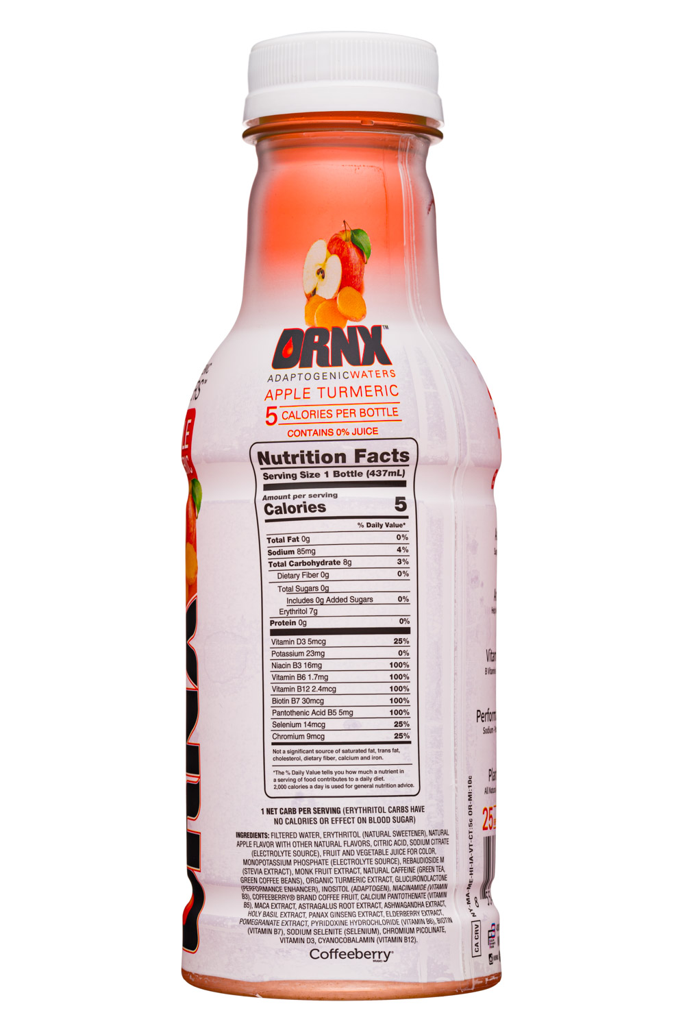 DRNX: DRNX-16oz-AdaptWater-AppleTurmeric-Facts