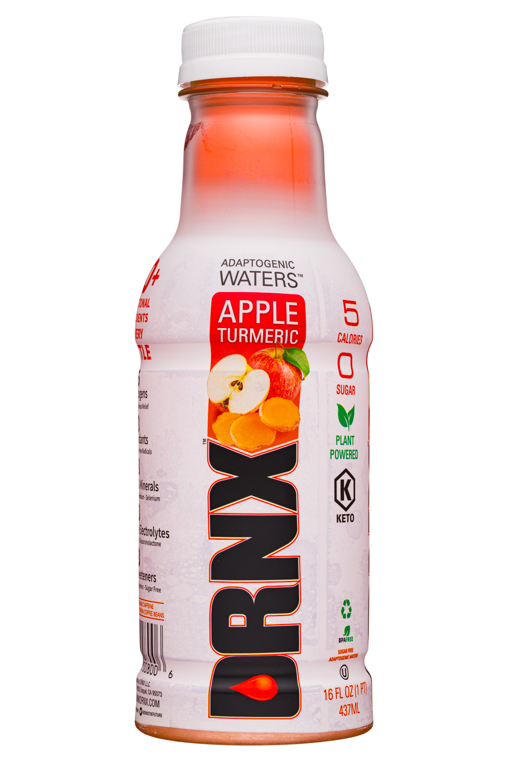 DRNX: DRNX-16oz-AdaptWater-AppleTurmeric-Front