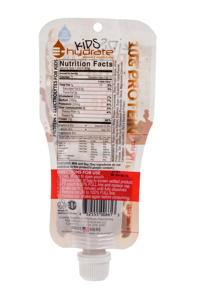 E-hydrate: EProtein-ProteinOnTheGo-Kids-Chocolate-Facts