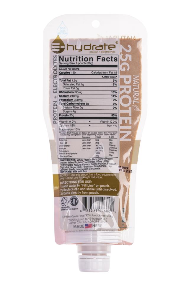 E-hydrate: E-Hydrate-ProteinOnTheGo-Chocolate-Facts