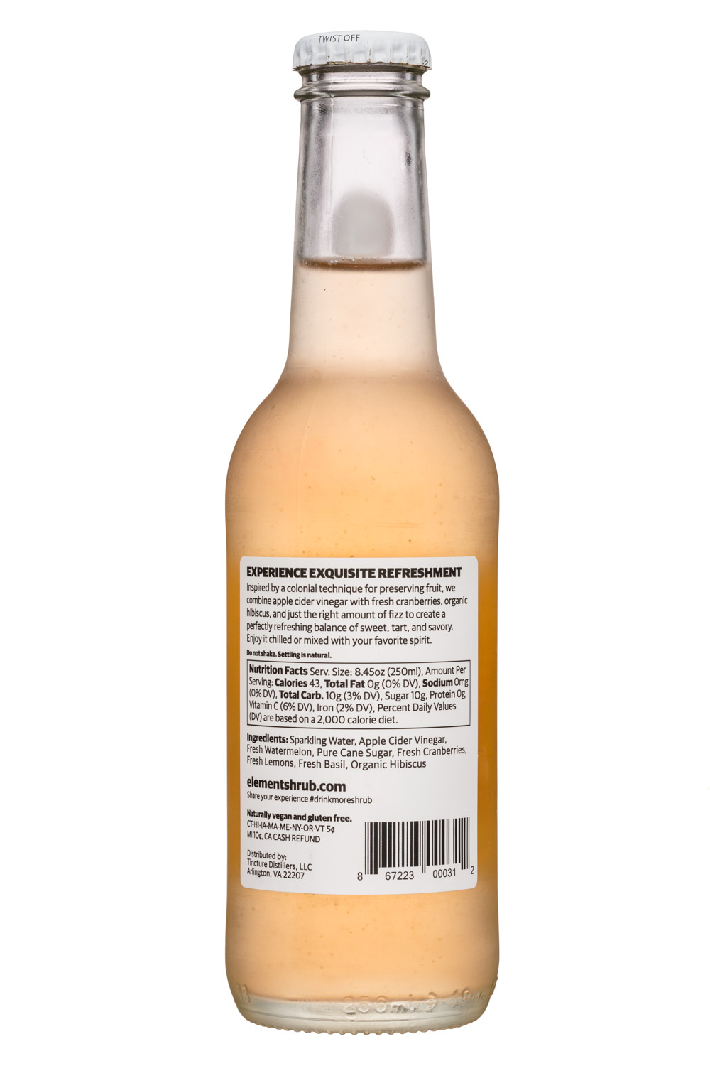 Element Shrub: ElementShrub-8oz-CranberryHibiscus-Facts