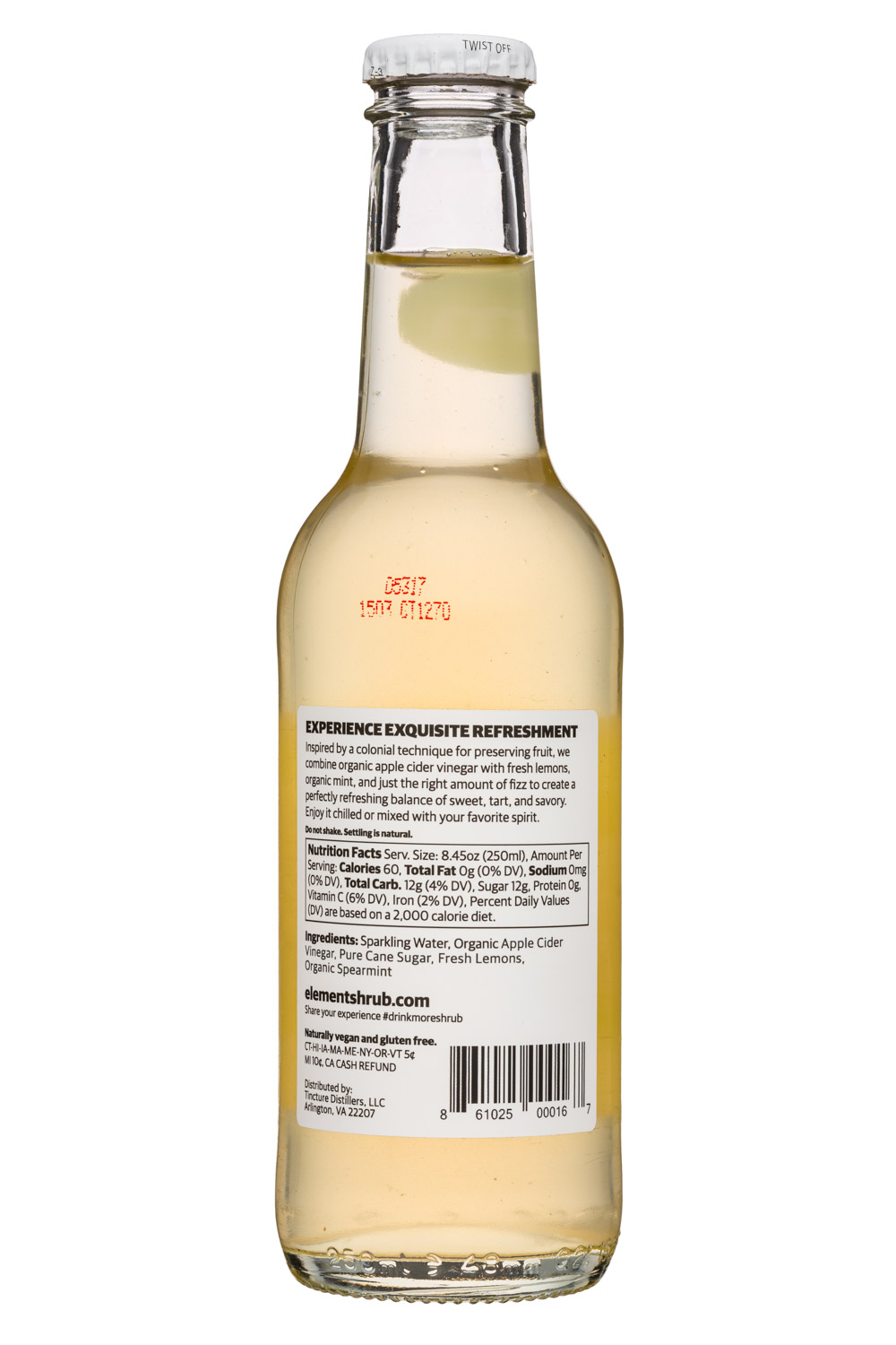 Element Shrub: ElementShrub-8oz-LemonMint-Facts