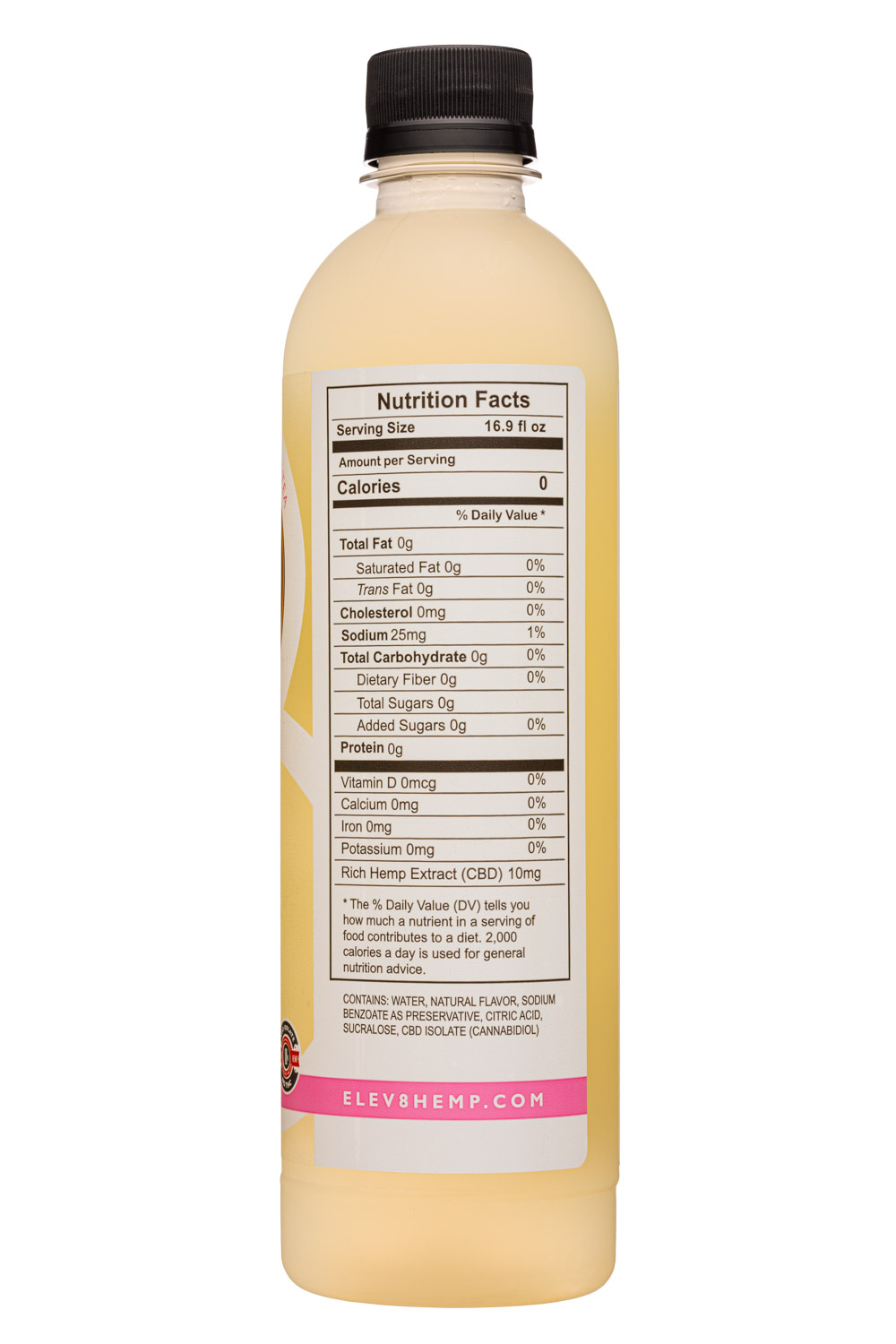 Elev8 Hemp: Elev8-17oz-HempTea-Hibiscus-Facts