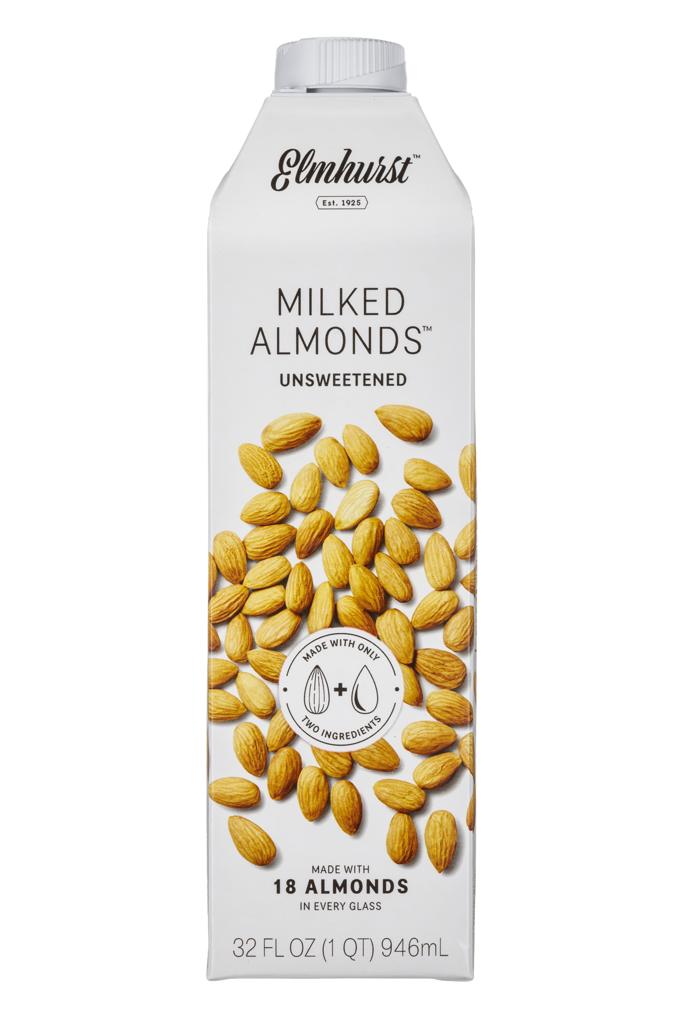 Elmhurst: Elmhurst-32oz-MilkedAlmonds-Unsweet-Front