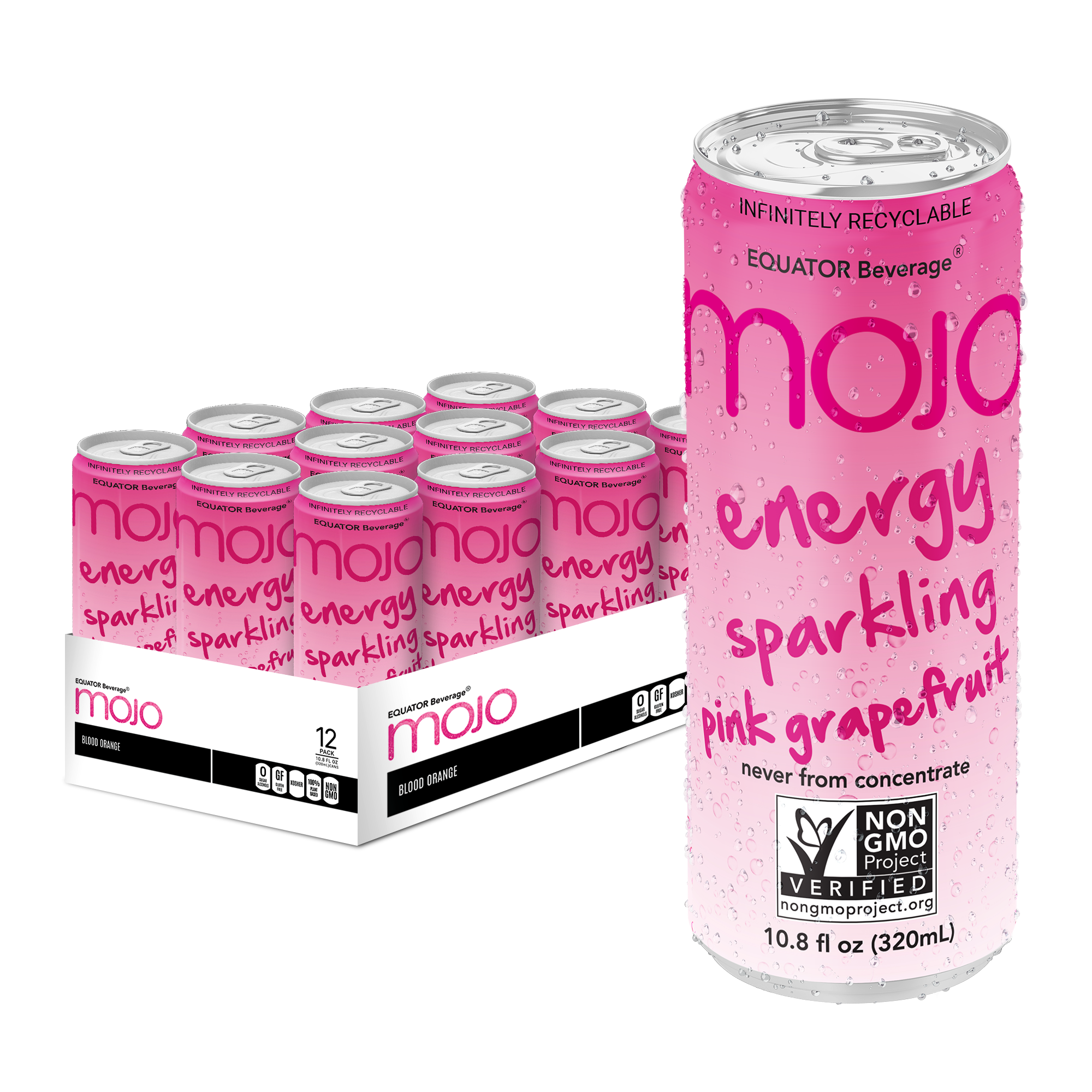 MOJO Energy Sparkling Pink Grapefruit 10.8 fl oz