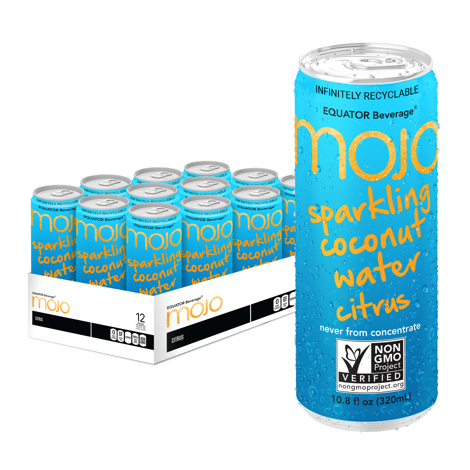 MOJO Sparkling Coconut Water Citrus 10.8 oz