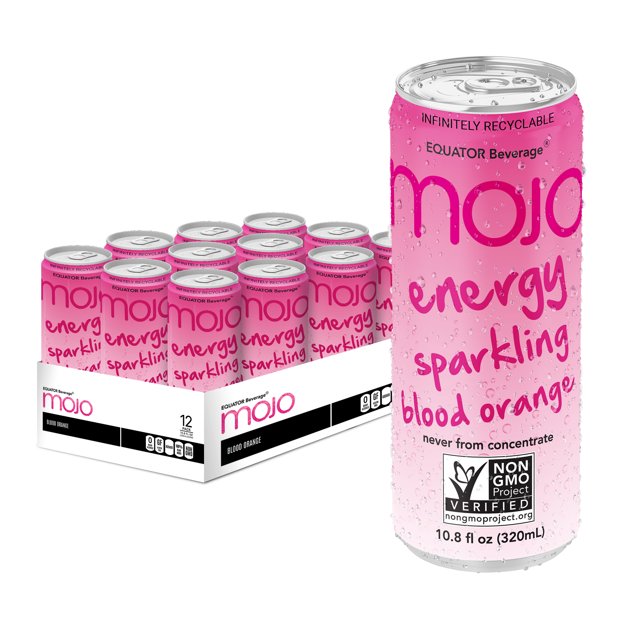 EQUATOR Beverage: Photo of MOJO Energy Sparkling Blood Orange 10.8 fl oz - EQUATOR Beverage (uploaded by company)