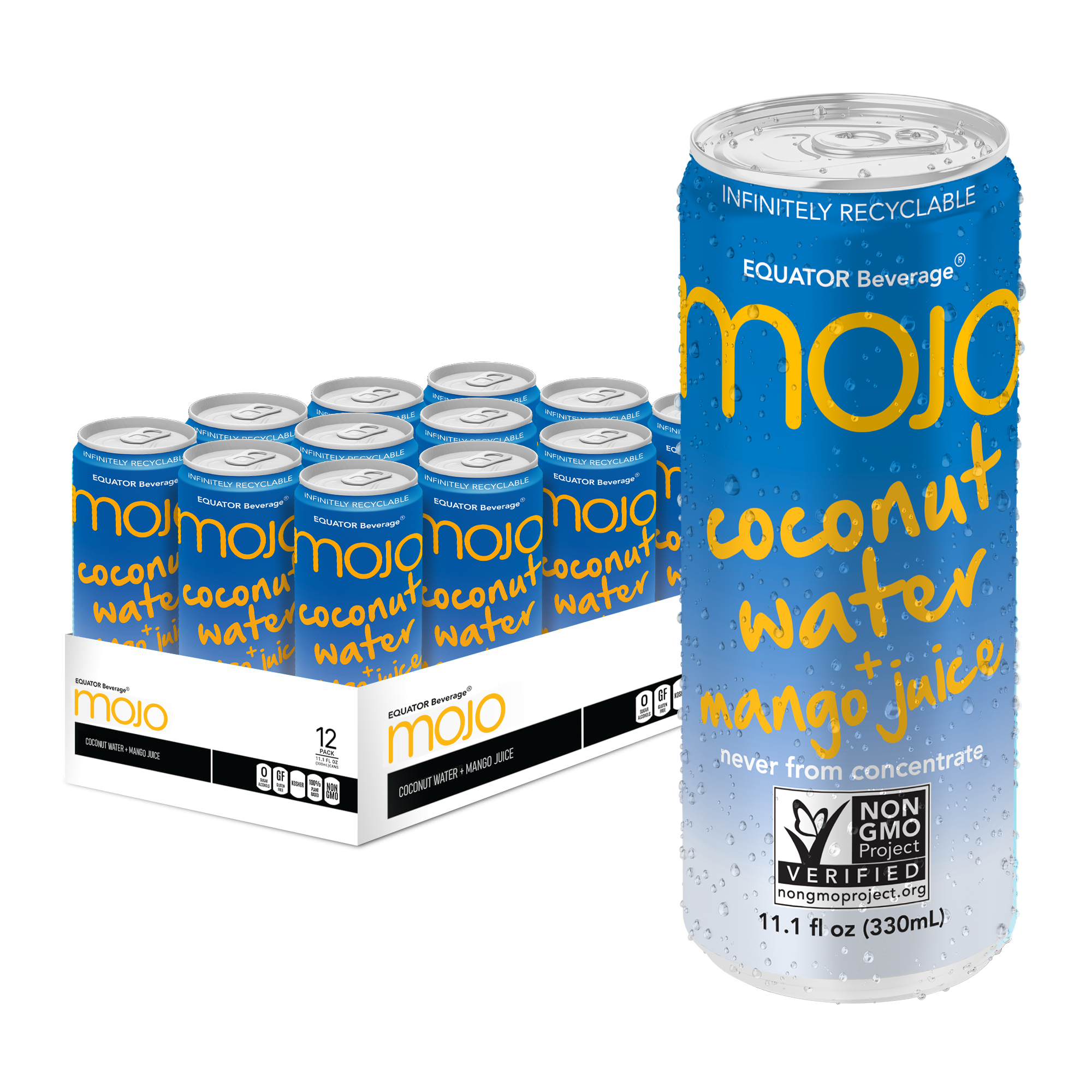 EQUATOR Beverage: Photo of MOJO Coconut Water + Mango Juice 11.1 fl oz - EQUATOR Beverage (uploaded by company)