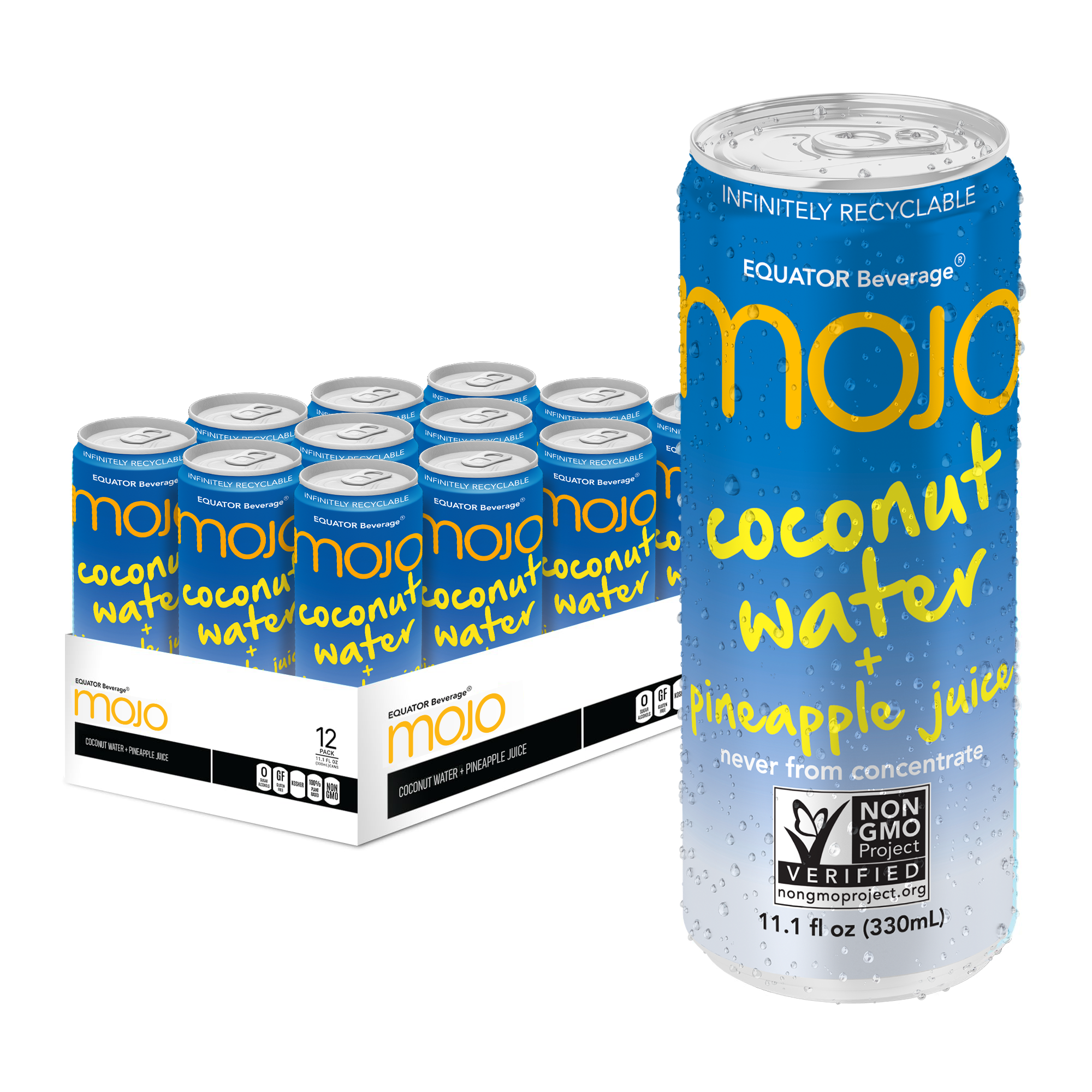 EQUATOR Beverage: Photo of MOJO Coconut Water + Pineapple Juice 11.1 fl oz - EQUATOR Beverage (uploaded by company)