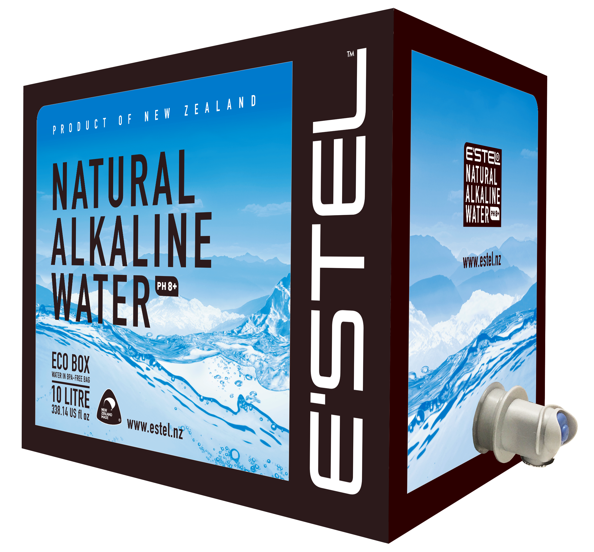 Estel 10litre Bag n Box New Zealand Natural Alkaline Water