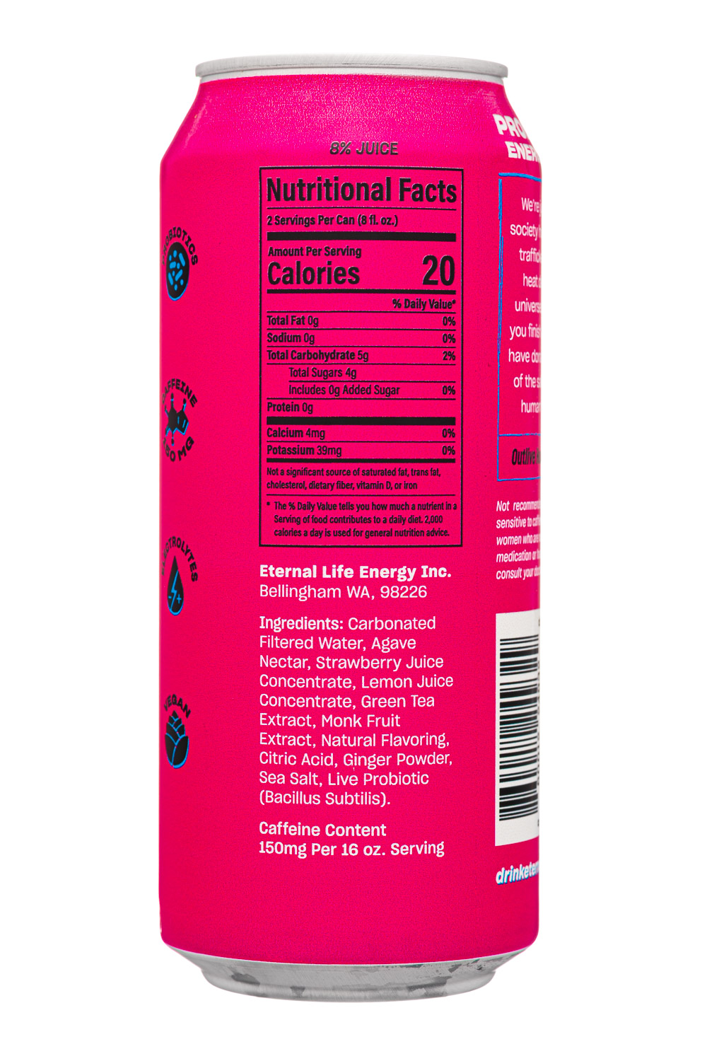 Eternal Life Elixir: EternalLife-16oz-2025-Elixer-StrawbLemonSecret-Facts