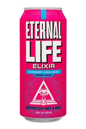 Eternal Life Elixir: EternalLife-16oz-2025-Elixer-StrawbLemonSecret-Front