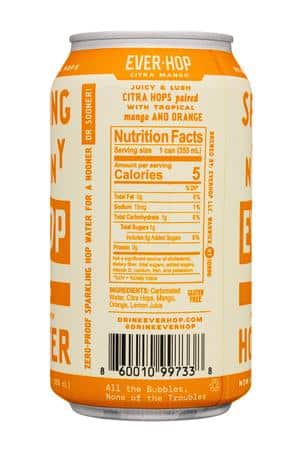 Ever-Hop: EverHop-12oz-2024-HopWater-CitraMango-Facts