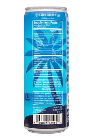 Altitude Functional Beverages: Altitude-12oz-2022-20mgCBD-BlueHawaiian-Facts