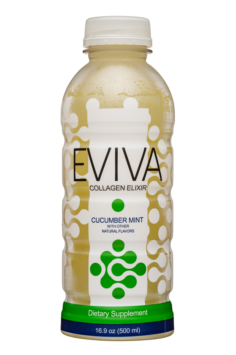 Eviva: Eviva-17oz-CollagenElixer-CucumberMint-Front