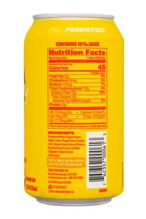 Evolution Fresh Real Fruit Soda: EvolutionFresh-12oz-2024-FruitSoda-TropicalMango-Facts
