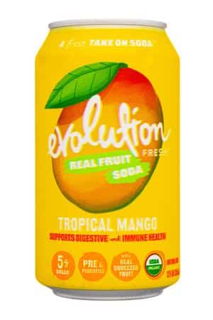 Evolution Fresh Real Fruit Soda: EvolutionFresh-12oz-2024-FruitSoda-TropicalMango-Front
