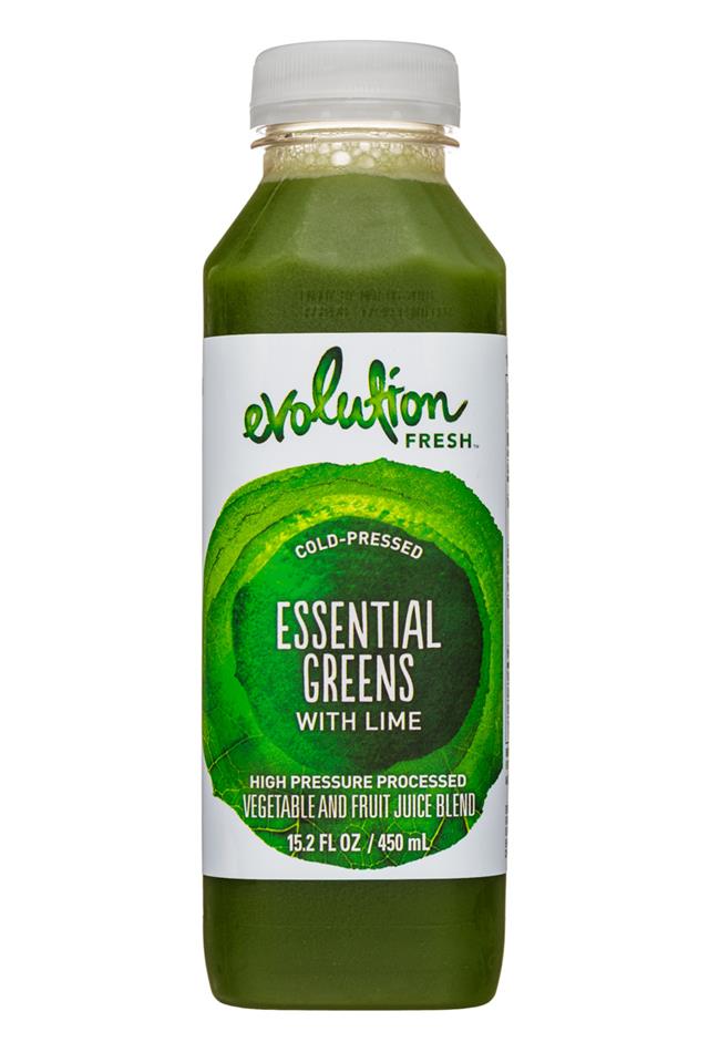 Evolution Fresh: EvolutionFresh-15oz-ColdPressed-EssentialGreensLime-Front