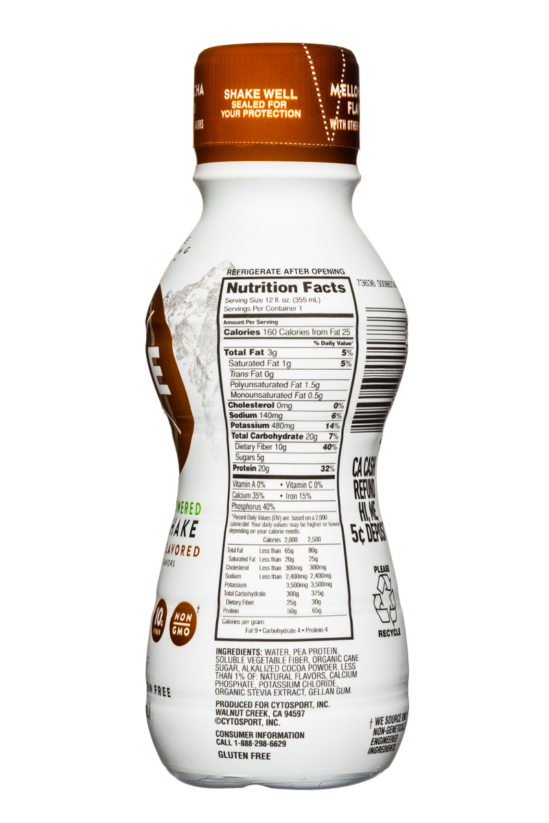 Evolve: Evolve-ProteinShake-12oz-MellowMocha-Facts