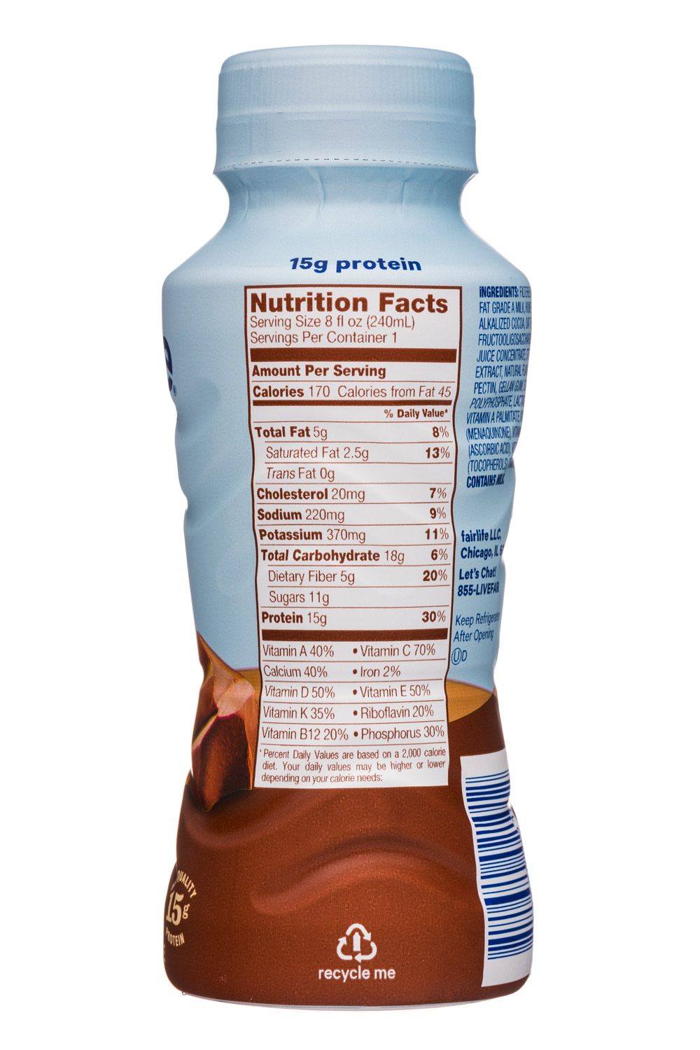 Fairlife: Fairlife-8oz-SmartSnacks-NutritionShake-RichChoc-Facts