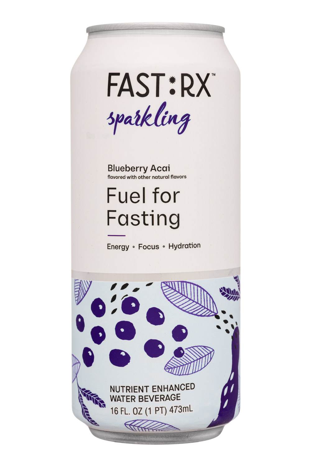 FAST:RX: FastRX-16oz-2025-Sparkling-BluebAcai-Front