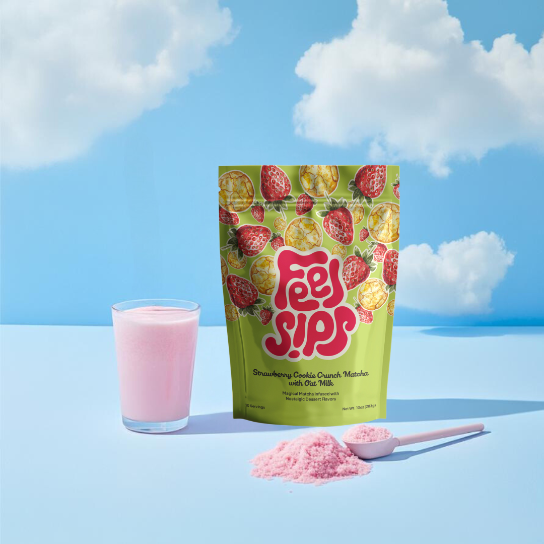 Strawberry Cookie Crunch Matcha with Oat Milk