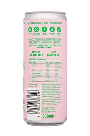 Feisty.: Feisty-330ml-2025-ProteinSoda-GreenAppleLime-Facts