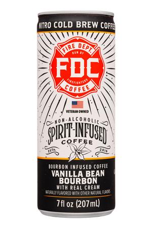 Fire Department Coffee: FireDeptCoffee-7oz-2022-SpiritCoffee-VanillaBeanBourbon-Front