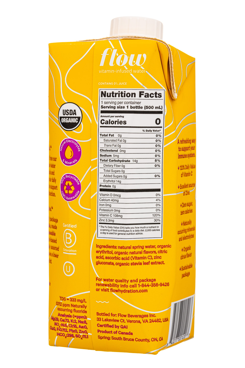 Flow Water: Flow-17oz-2022-VitaminInfused-Citrus-Facts