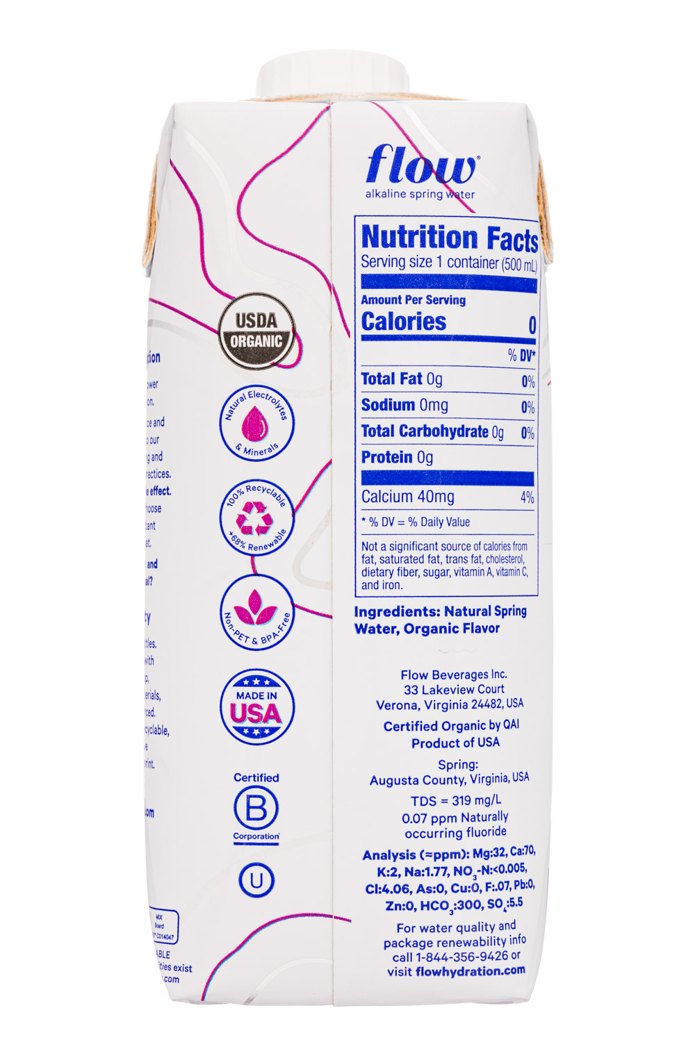 Flow Water: Flow-17oz-2021-AlkSpringWtr-BlackHibiscus-Facts