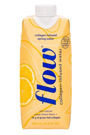 Flow Water: Flow-17oz-2021-CollagenWater-MeyerLemon-Front