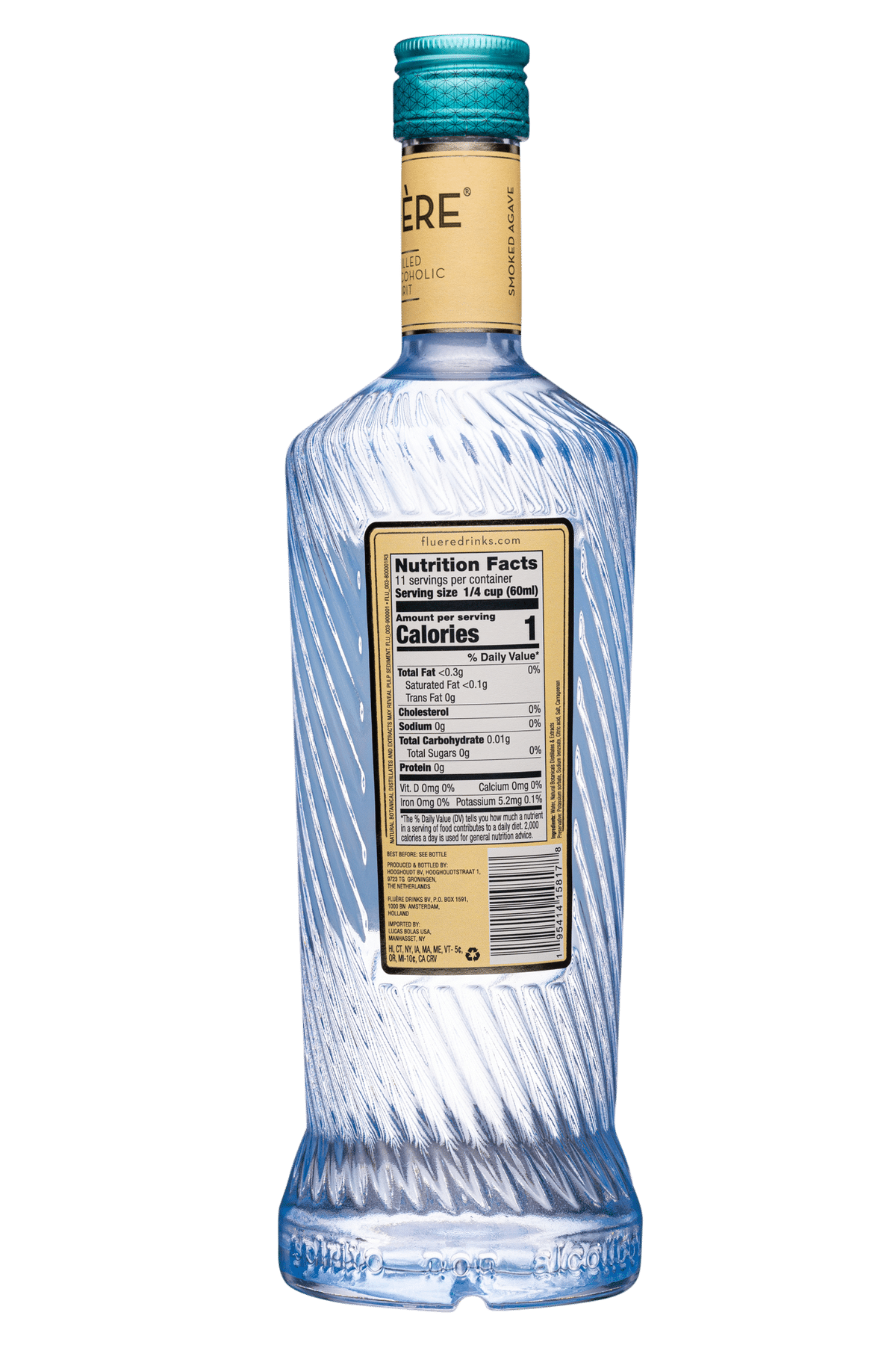 Fluere: Fluere-700ml-2025-NASpirit-SmokedAgave-Facts