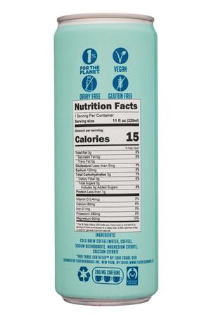 Fluid Cold Brew: FluidBeverages-11oz-2020-HydrateCoffee-Black-Facts