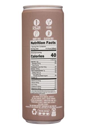 Fluid Cold Brew: FluidBeverages-11oz-2020-HydrateCoffee-CocoaMocha-Facts