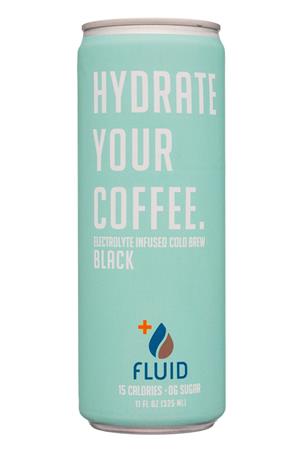 Fluid Cold Brew: FluidBeverages-11oz-2020-HydrateCoffee-Black-Front