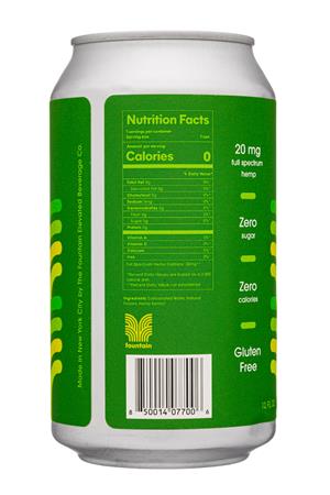 Fountain: Fountain-12oz-2020-SparklingHempWater-Lime-Facts