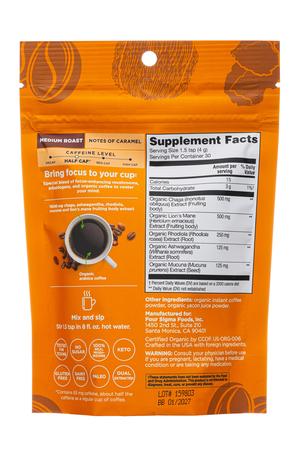 Four Sigmatic: FourSigmatic-120g-2025-Focus-Instant-Supplement-Facts