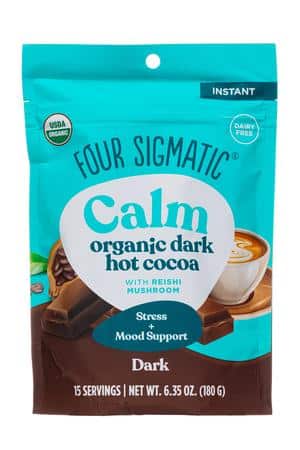Four Sigmatic: FourSigmatic-120g-2025-Calm-Instant-DarkHotCocoa-Front